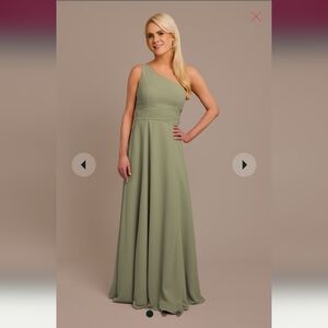 Chiffon One-Shoulder Bridesmaid's Dress with Tie from David's bridal